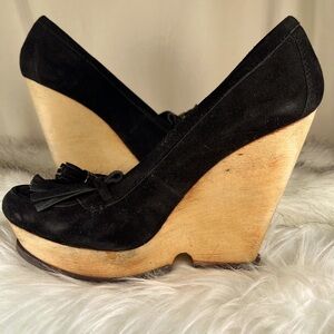 Sam Edelman Black Suede Wedges